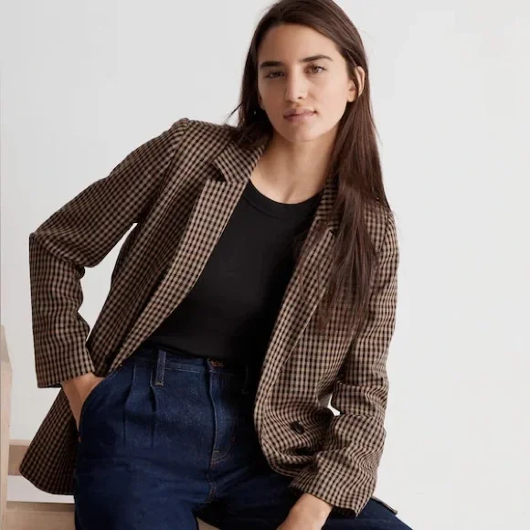 Madewell Caldwell Double-Breasted Blazer in Lyden Plaid - Picture 5 of 5